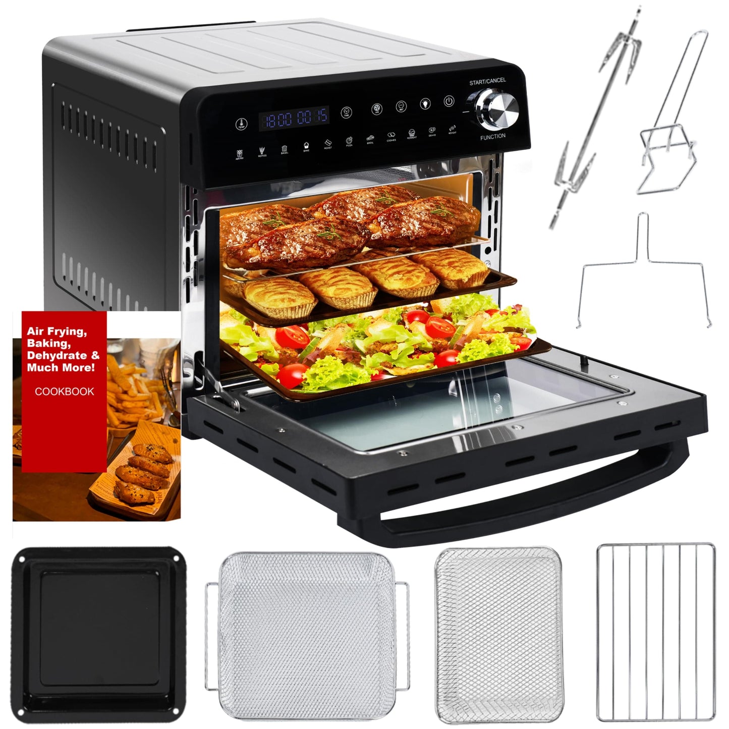 Emphsism 14L Mini Backofen & Heißluftfritteuse – 11-in-1 Smart Airfryer Ofen für maximale Vielseitigkeit