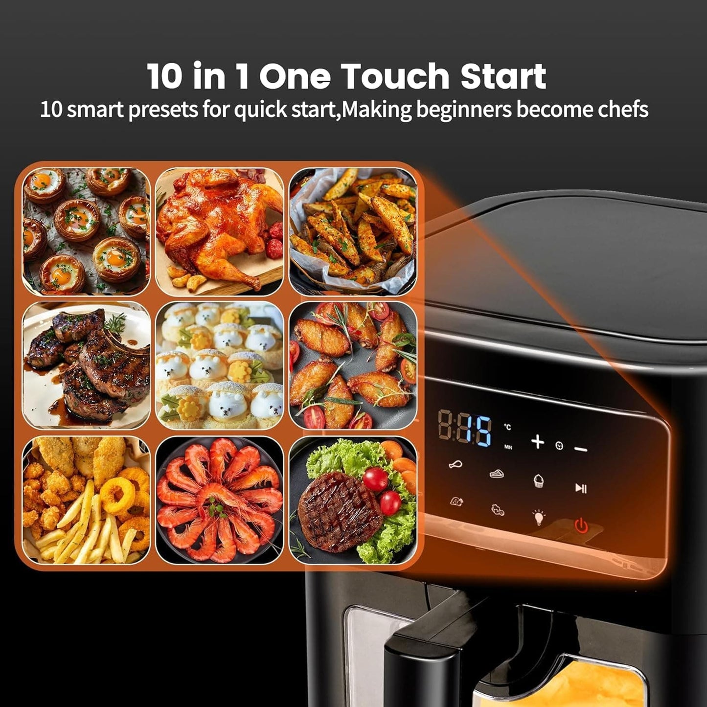 Emphsism Airfryer 7L mit Sichtfenster – Gesünder Genießen & Effizient Kochen