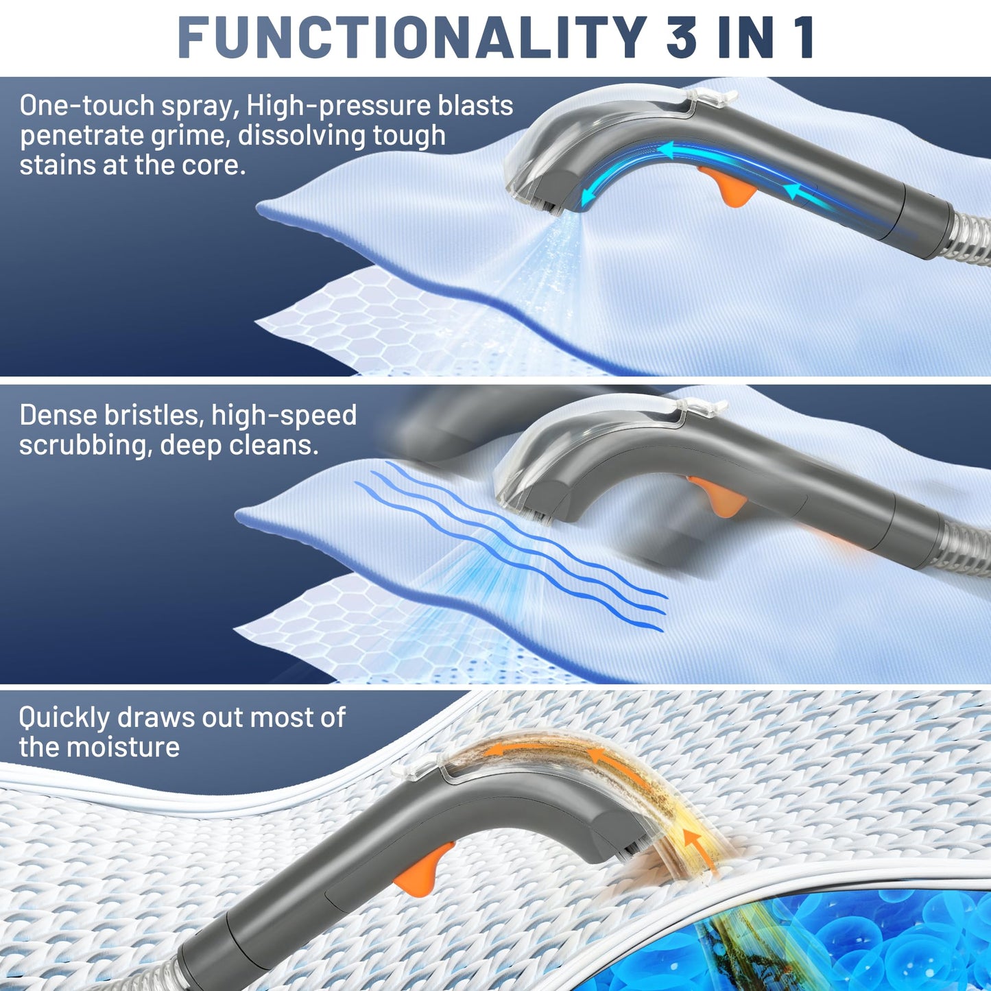 Emphsism 3-in-1 Polster- & Teppichreiniger – Tiefenreinigung für Ihr Zuhause
