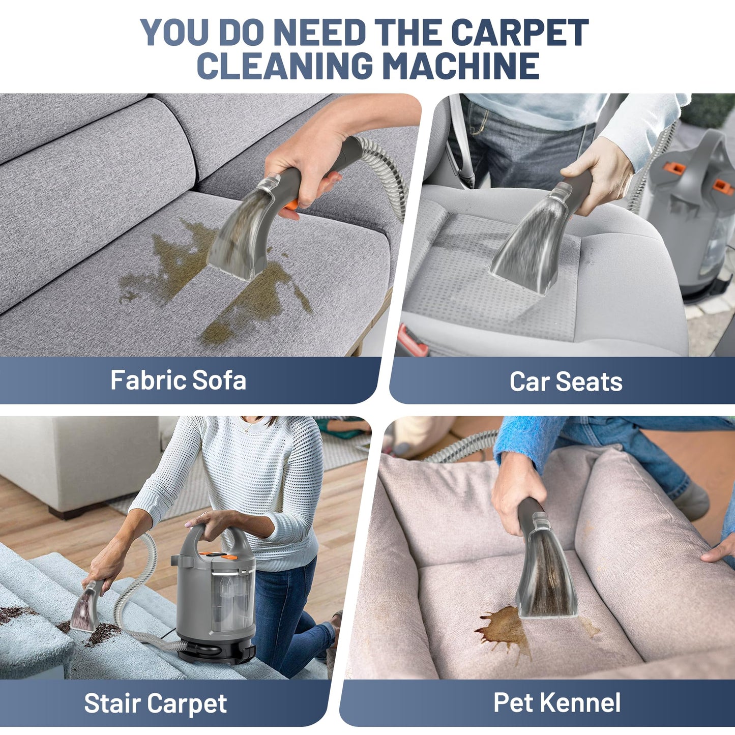 Emphsism 3-in-1 Polster- & Teppichreiniger – Tiefenreinigung für Ihr Zuhause