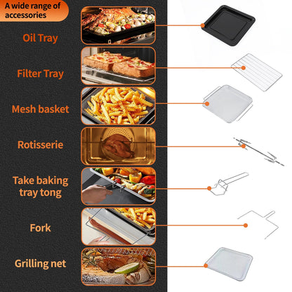 Emphsism 14L Mini Backofen & Heißluftfritteuse – 11-in-1 Smart Airfryer Ofen für maximale Vielseitigkeit