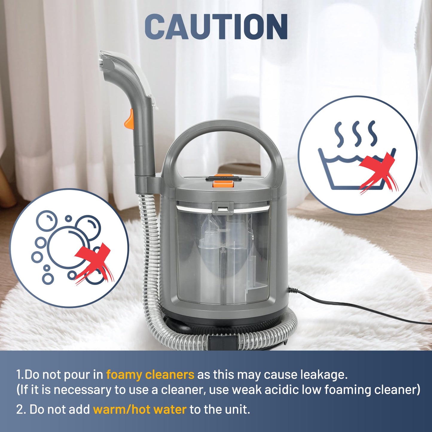 Emphsism 3-in-1 Polster- & Teppichreiniger – Tiefenreinigung für Ihr Zuhause