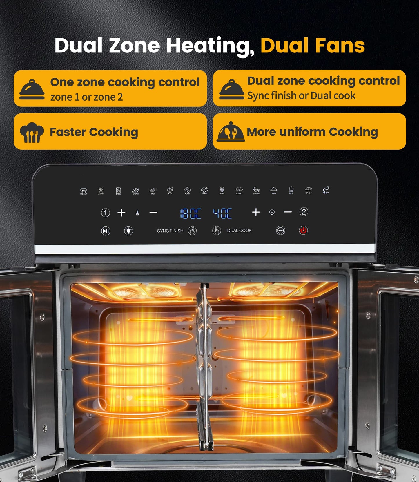 Emphsism XXL Dual Zone Airfryer Ofen 23L – Das 11-in-1 Küchenwunder für jeden Anlass