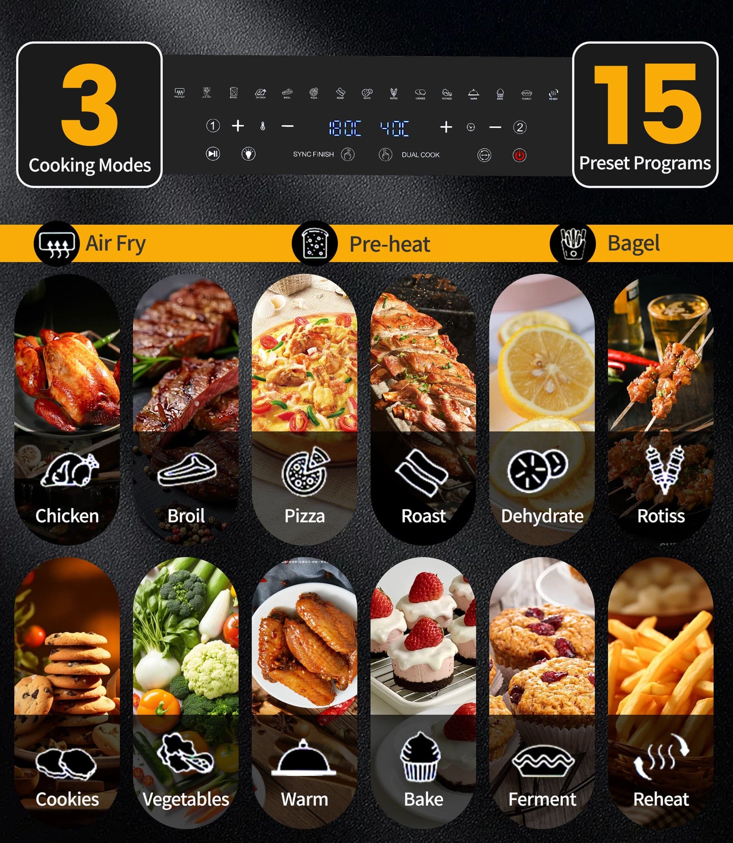 Emphsism XXL Dual Zone Airfryer Ofen 23L – Das 11-in-1 Küchenwunder für jeden Anlass