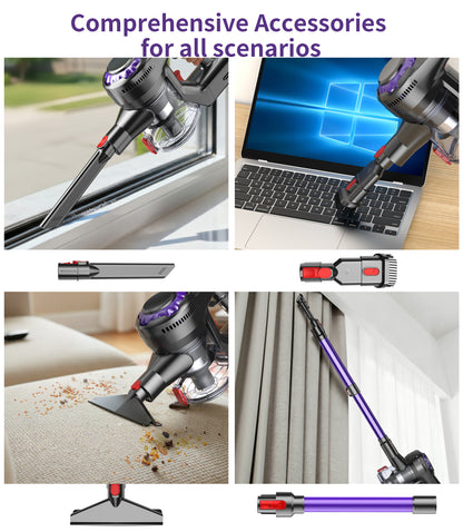 Emphsism-Leistungsstarker Akku-Staubsauger (38000Pa) für Tierhaare & Hartböden