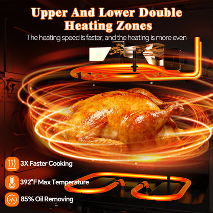 Emphsism Airfryer 8L mit Sichtfenster – Effizientes & Gesundes Kochen für Familien