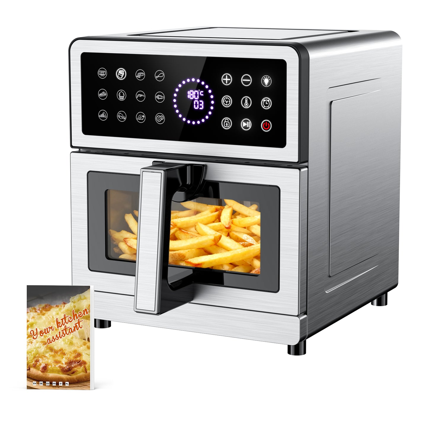 Emphsism Airfryer 8L mit Sichtfenster – Effizientes & Gesundes Kochen für Familien