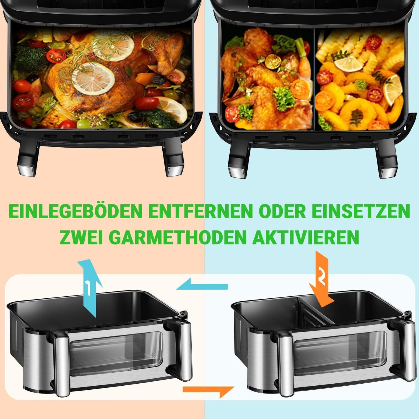 Emphsism Premium Airfryer 12L (Metall-Design) – Gesund Kochen, Flexibel & Stilvoll